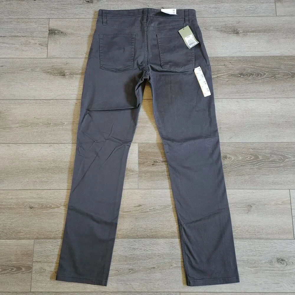 Mens Stretch Slim Terry 5-Pocket Pants - Goodfellow & Co Dark Gray 32
